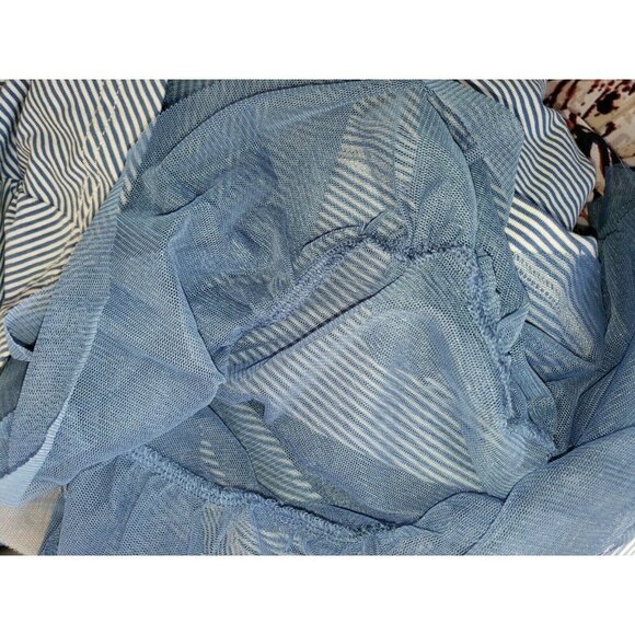 Women's MATILDA JANE Between The Lines Tulle Dress XS Blue White Stripes Tulle - Picture 6 of 7